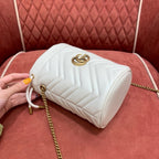 Gucci GG Marmont Mini Bucket Red White Bag