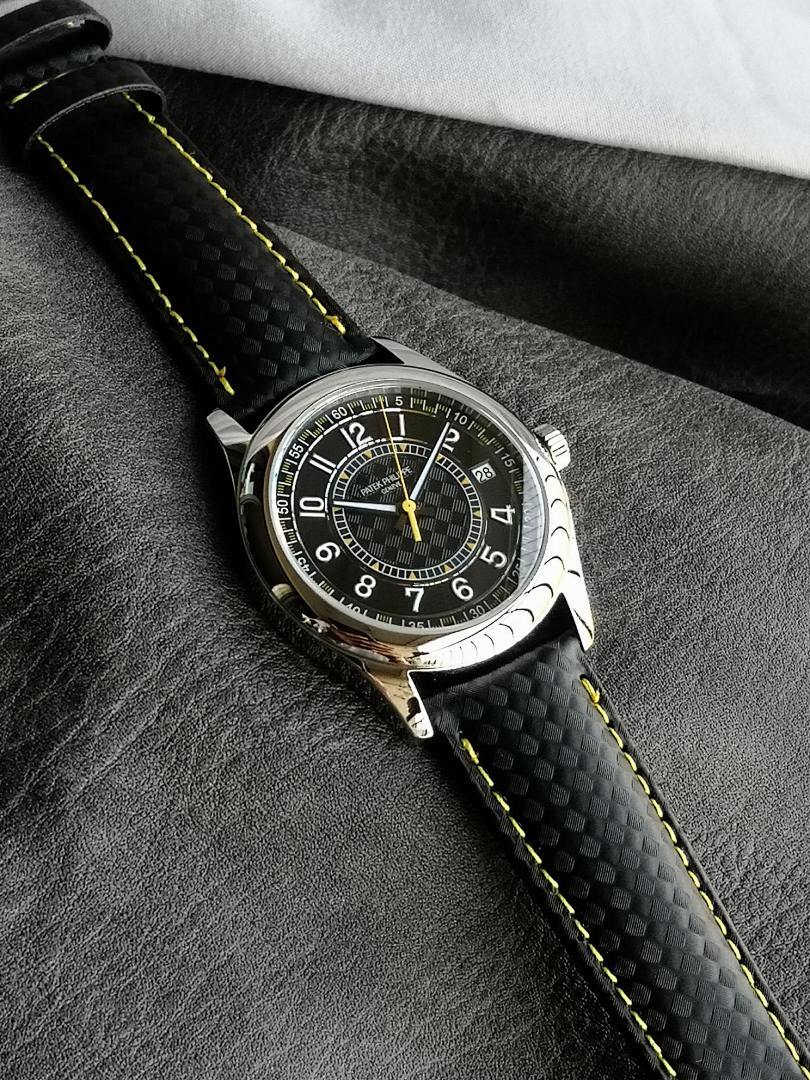 Patek Philippe Calatrava "Ebony" Black Dial With Yellow Accents