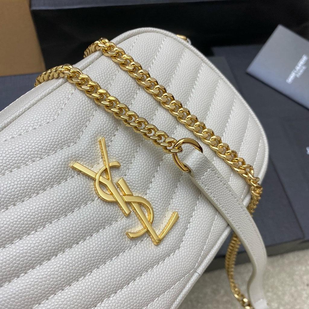 Saint Laurent Lou Camera Bag Off White Ferragens Douradas