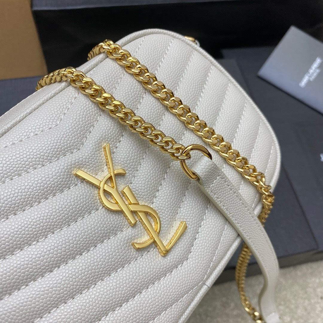 Saint Laurent Lou Camera Bag Off White Ferragens Douradas