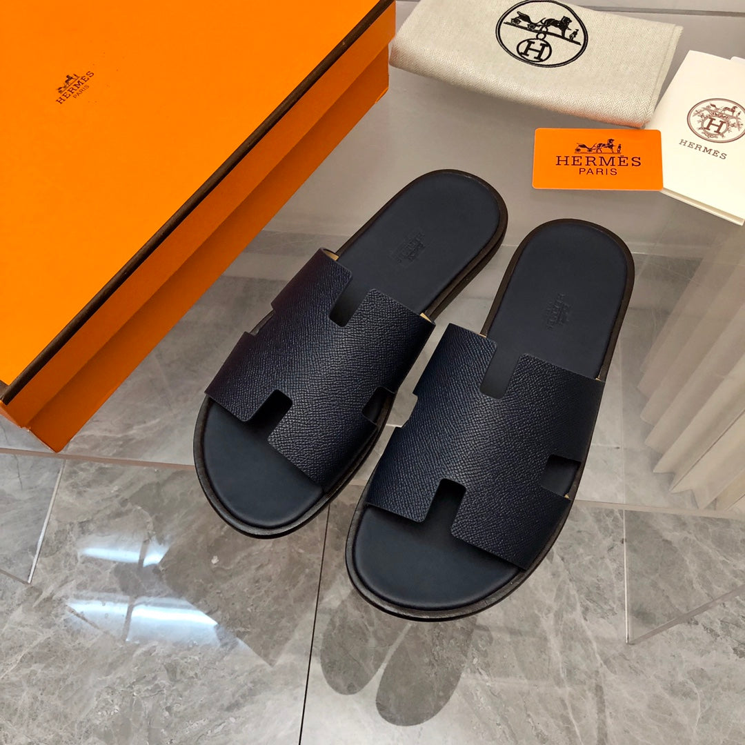 Hermes Izmir Sandal Noir Smooth Calfskin Leather. – Manfrim Store