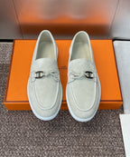 HERMES LOAFER White