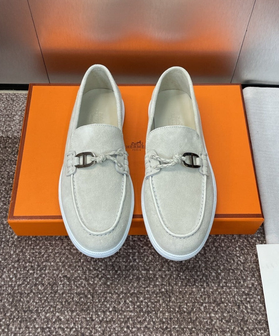 HERMES LOAFER White