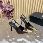 Saint Laurent Scarpin Slingback Jeanne  Brown