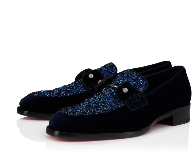 Christian Louboutin Mocassim Chambelimoc Perla Night Strass .
