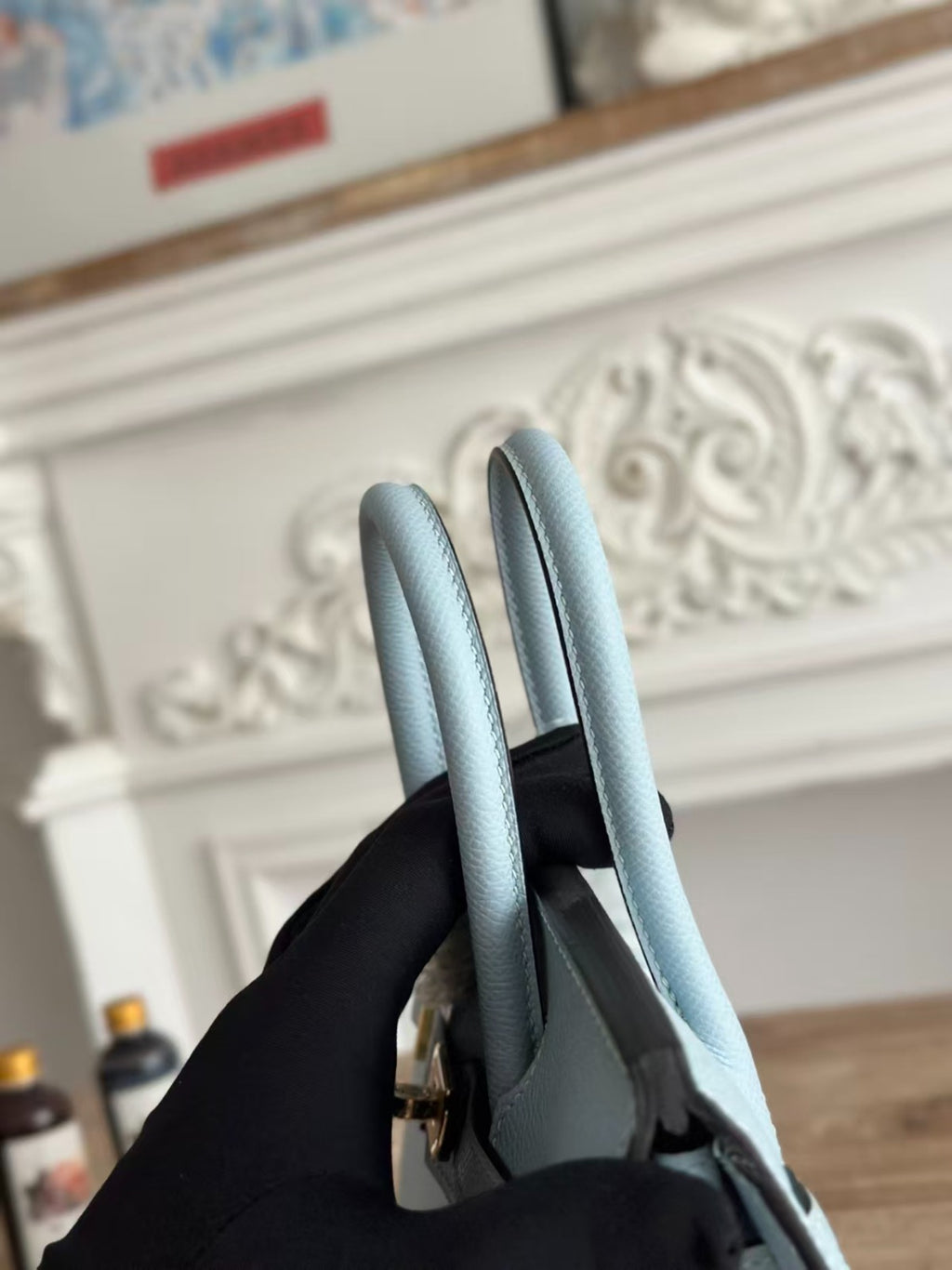 Hermès Birkin Bag Couro Blue Brume .