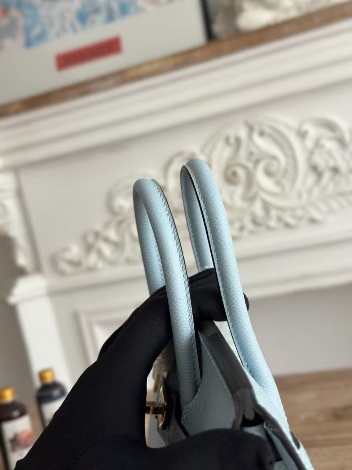 Hermès Birkin Bag Couro Blue Brume .