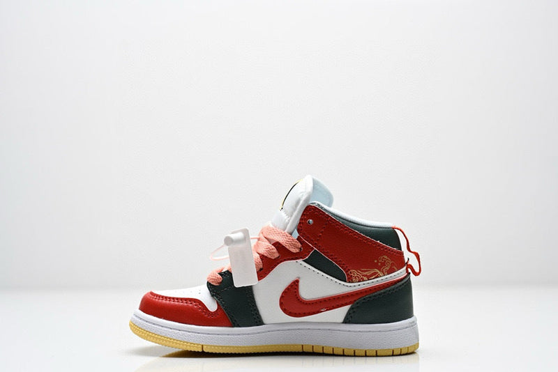 Air Jordan 1 Mid green and red infantil