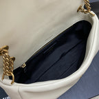 Yves Saint Laurent Calypso Lambskin White Ferragens Douradas