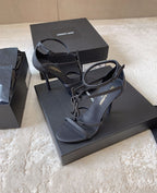 Saint Laurent BLACK ‘Cassandra’ Heeled Sandals