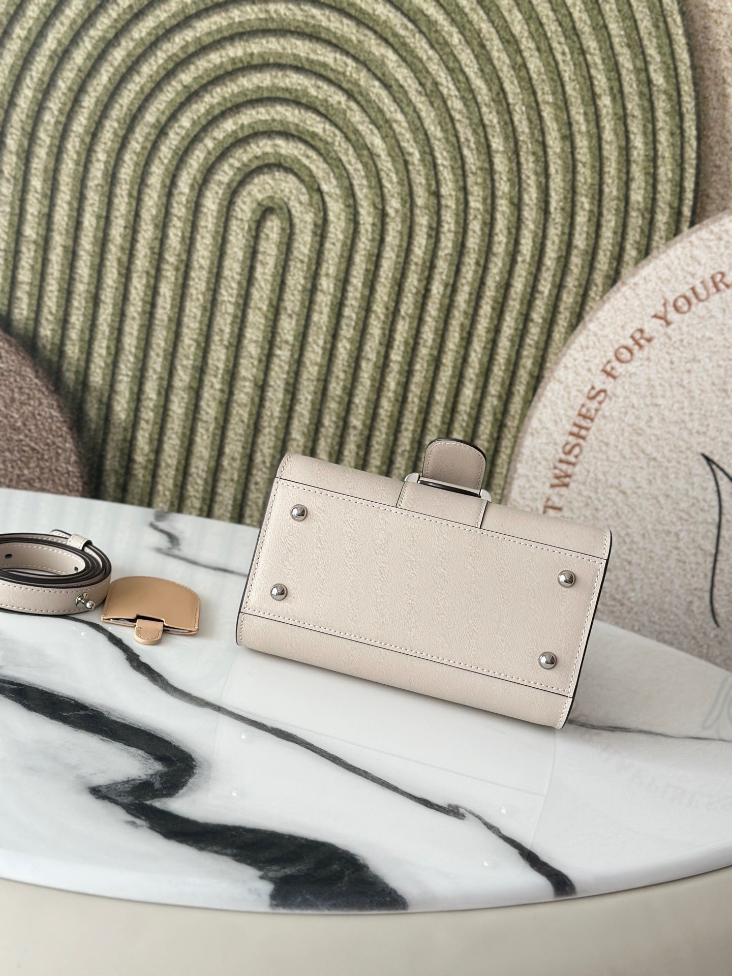 Delvaux Brillant Mini Leather Bag Off White