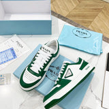 Prada Downtown Low Top Sneakers Leather White Green
