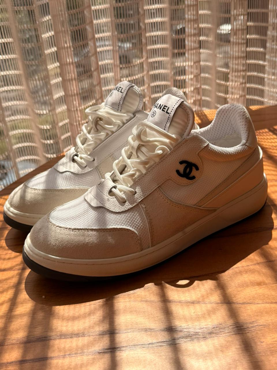 Chanel CC Logo White Sneakers