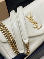 Yves Saint Laurent Calypso Lambskin White Ferragens Douradas