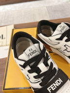 Fendi Match Black leather low-tops.