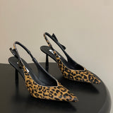 Prada Leopard-Print Pony Hair Slingback Pumps