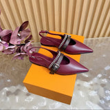 Louis Vuitton Vibe Slingback Flat Ballerina Wine