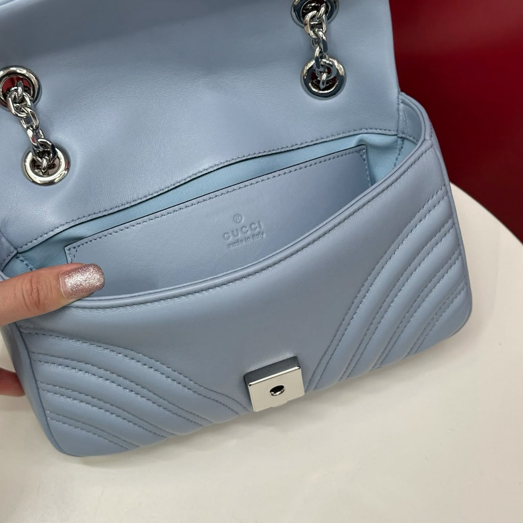 Gucci GG Marmont Small Matelasse Bag Blue