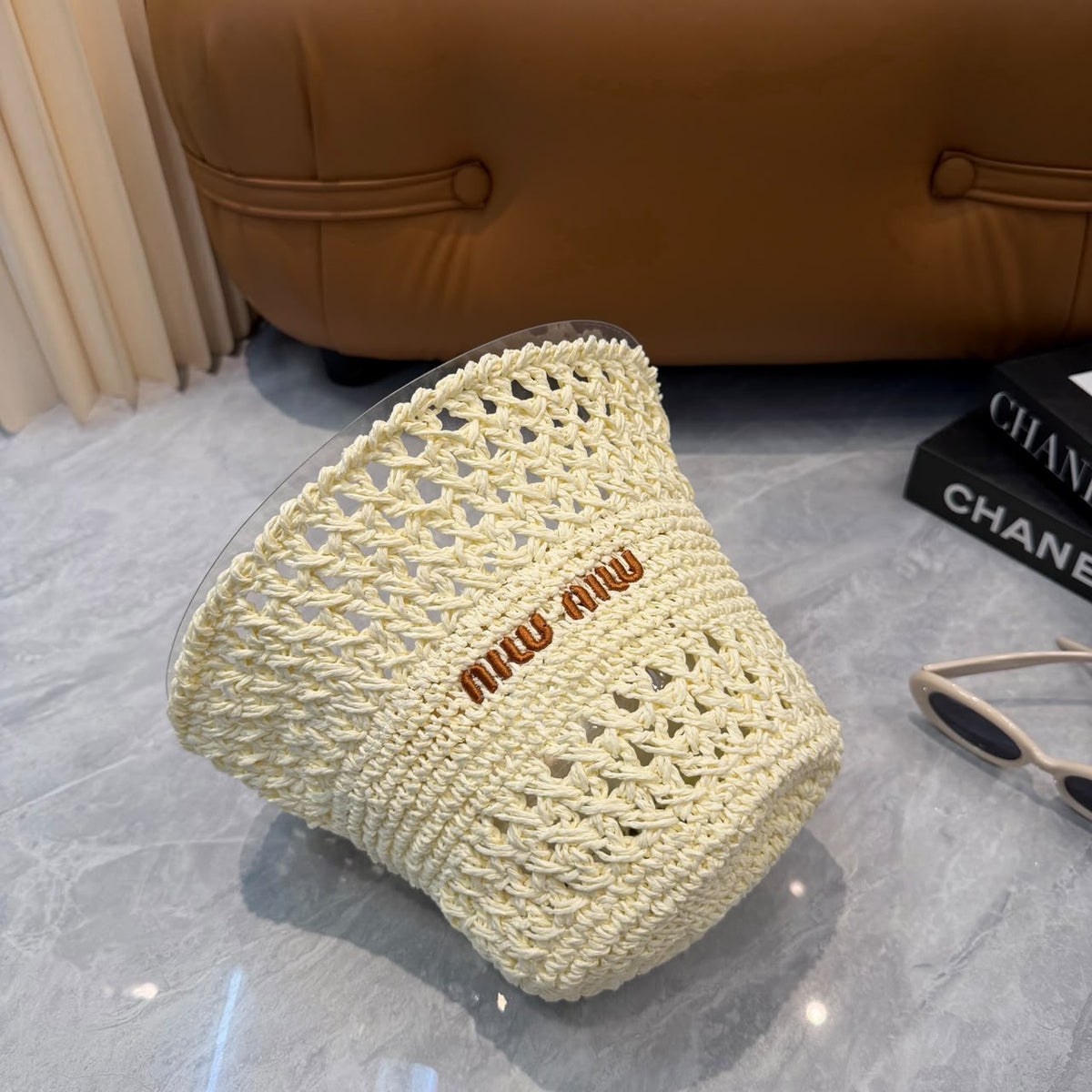 Chapéu Bucket de Crochê da Miu Miu