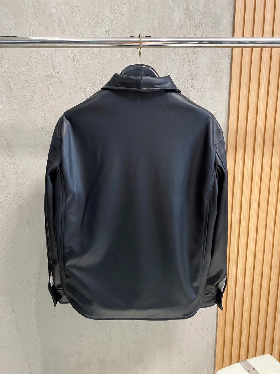 Loro Piana Evandro Calfskin Overshirt Black