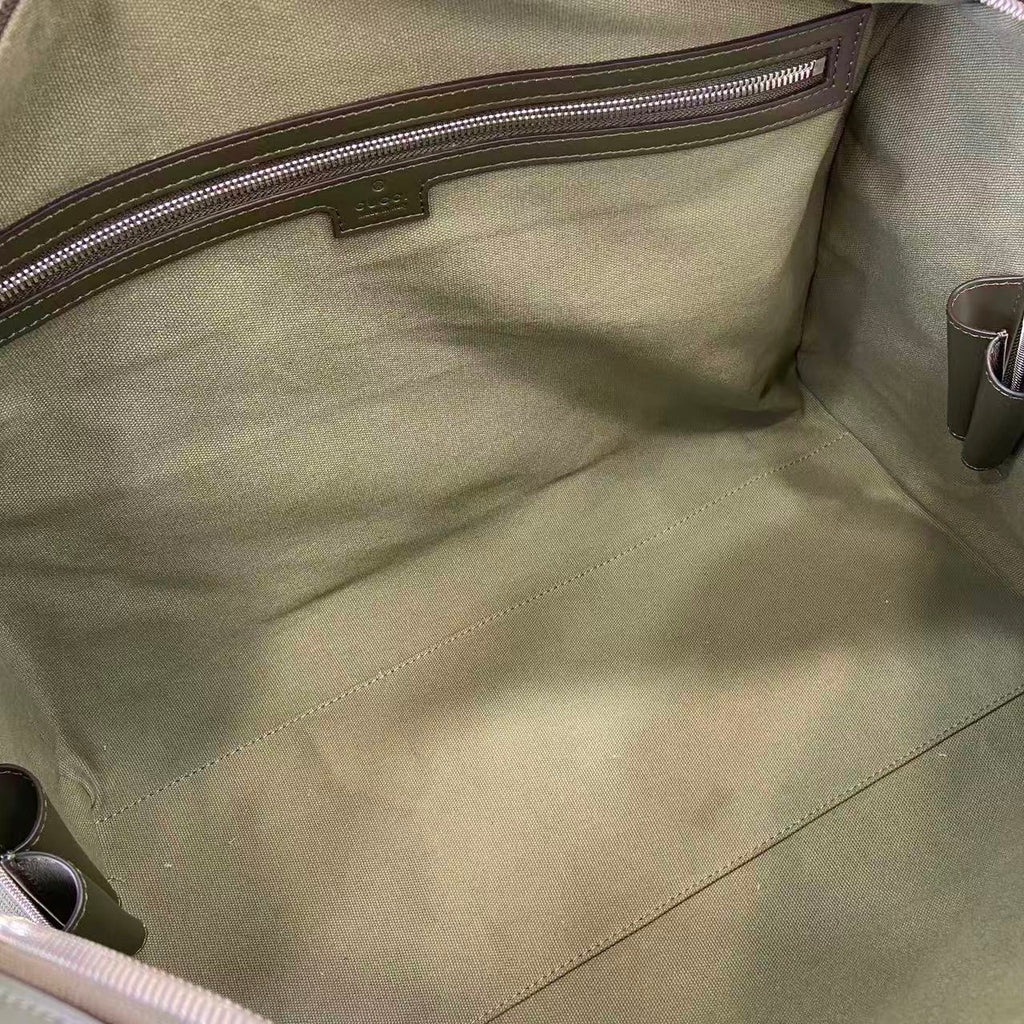 Gucci GG Monogram Medium Duffle Bag Dark Green