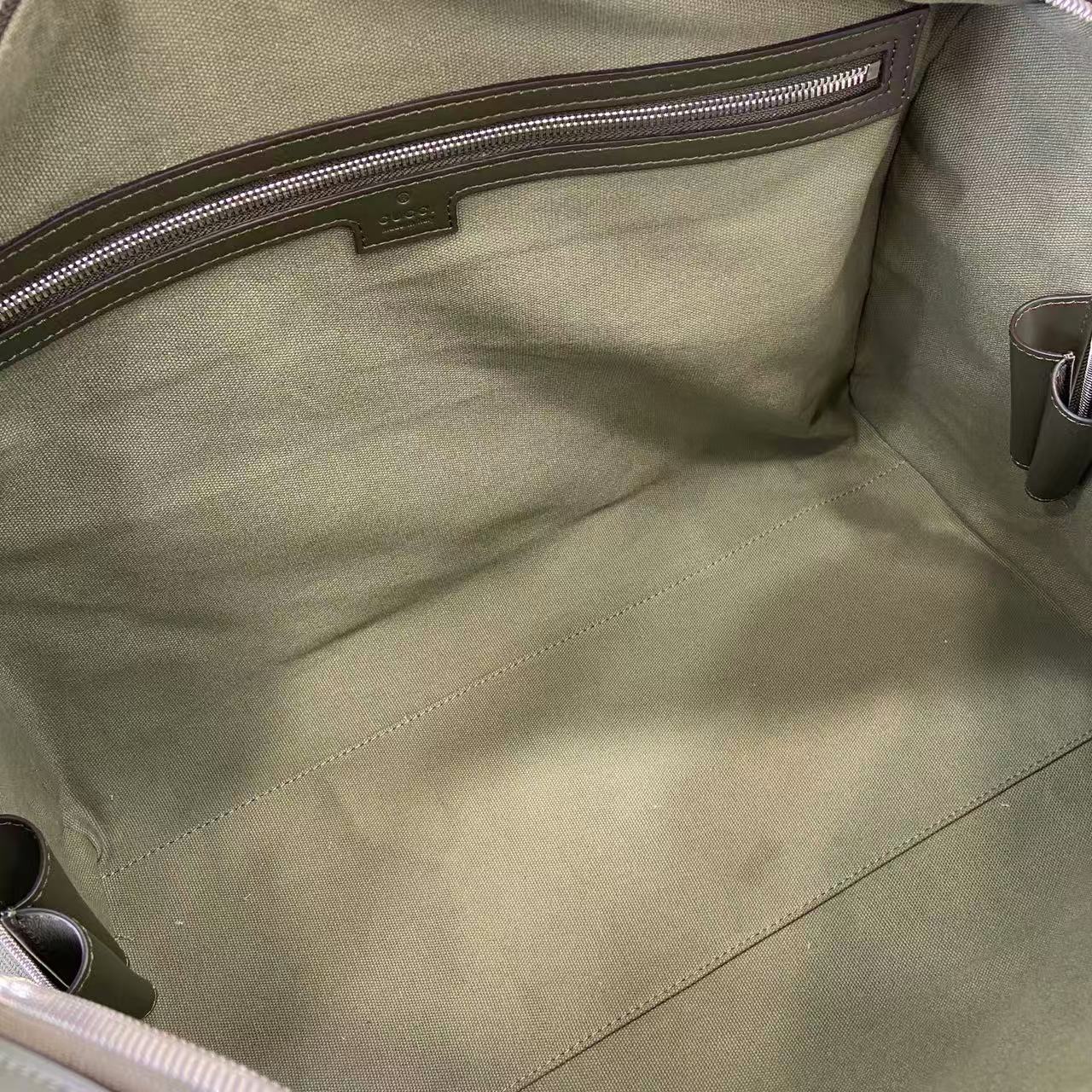 Gucci GG Monogram Medium Duffle Bag Dark Green