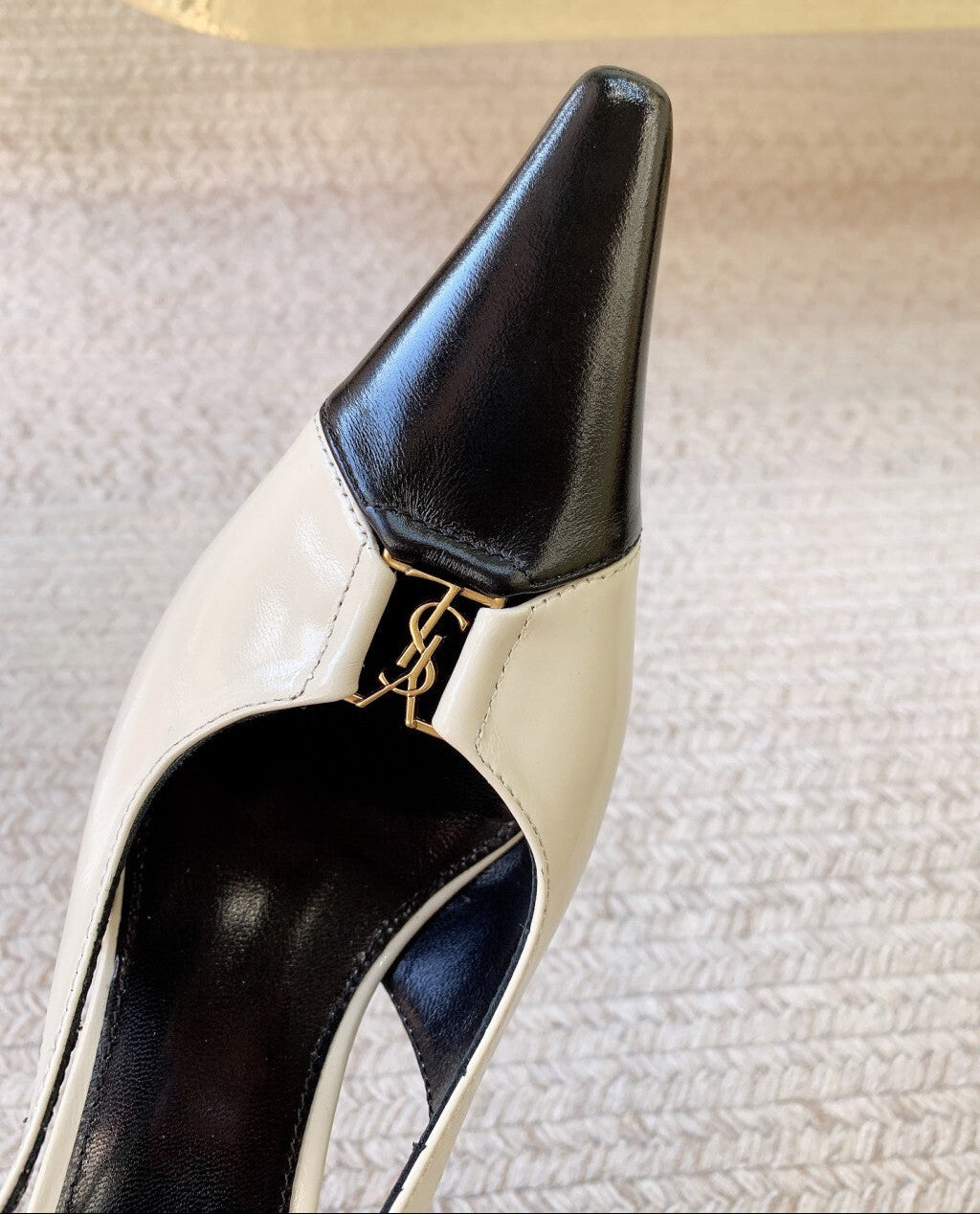 Saint Laurent Scarpin Slingback Babylone Breteuil Noir 75 mm