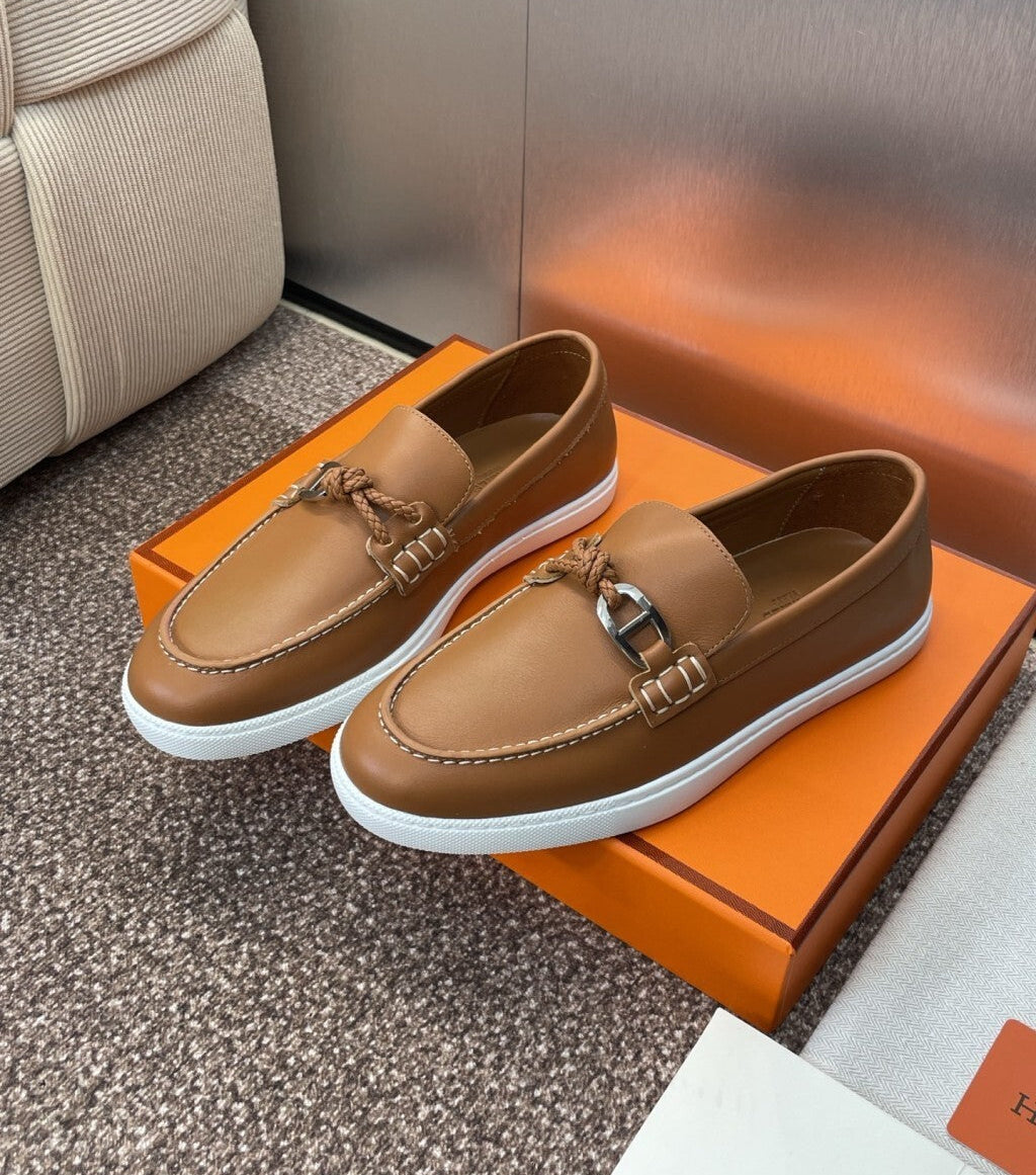 HERMES LOAFER Couro Brown