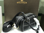 Delvaux Cool Box Black Costura Contrastante