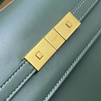 Saint Laurent Manhattan Small Shoulder Bag Verde Oliva Ferragens Douradas