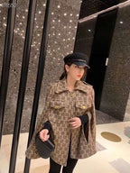 Double G Monogram Wool Cape