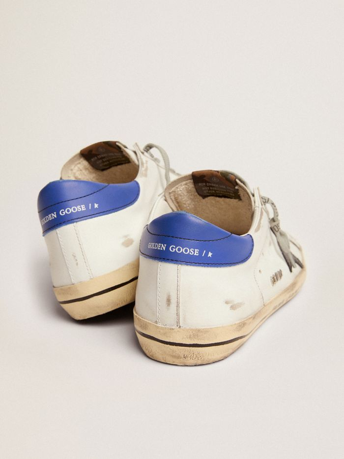 Golden Goose Super-Star White Leather Black Python Star Blue Tab