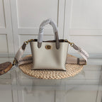 Coach Willow Tote 24 Pebble Leather Beje Ferragens Douradas