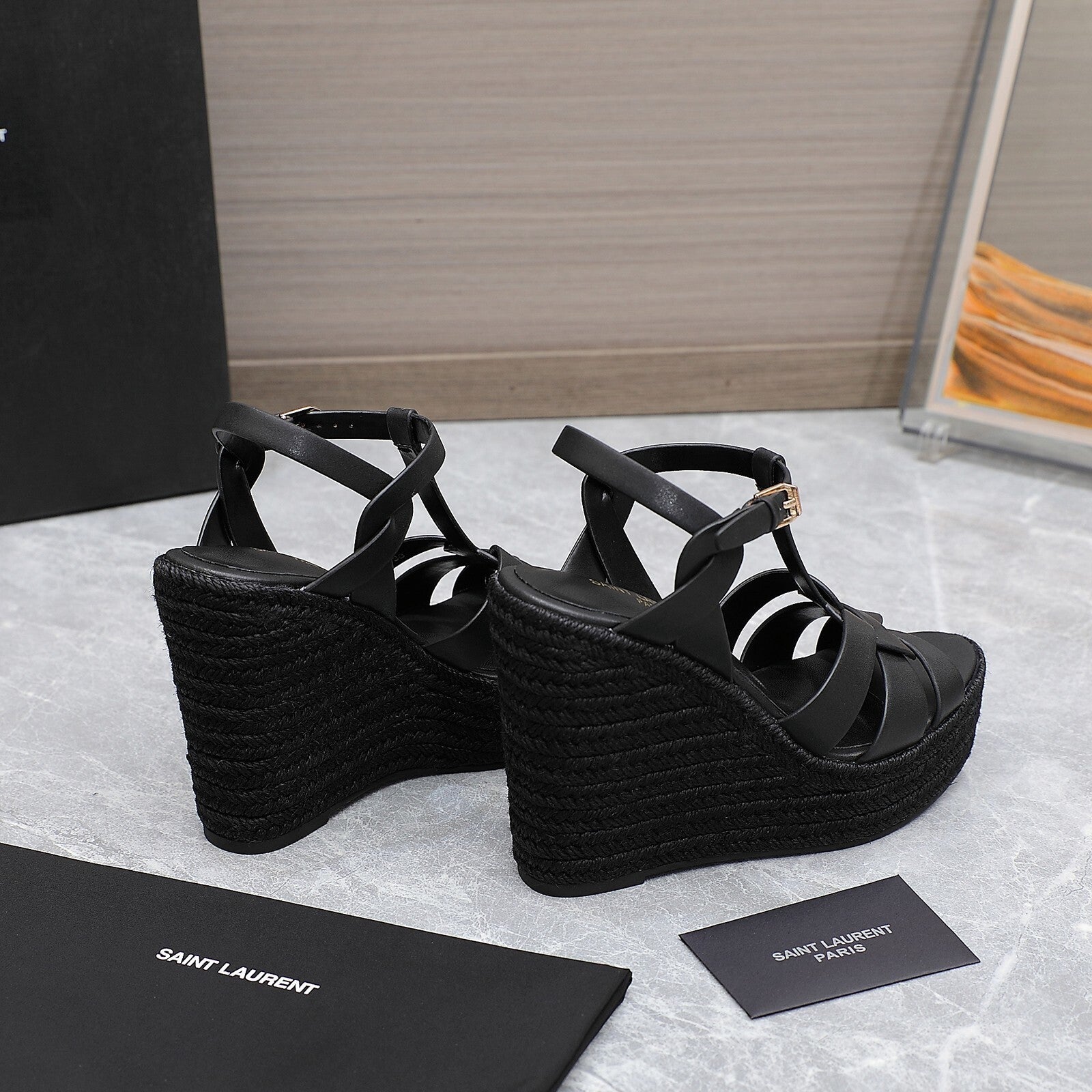 Saint Laurent Espadrille Tribute Black
