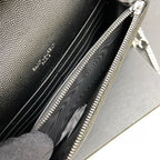 Saint Laurent Shoulder Bag Preta Ferragens Prata
