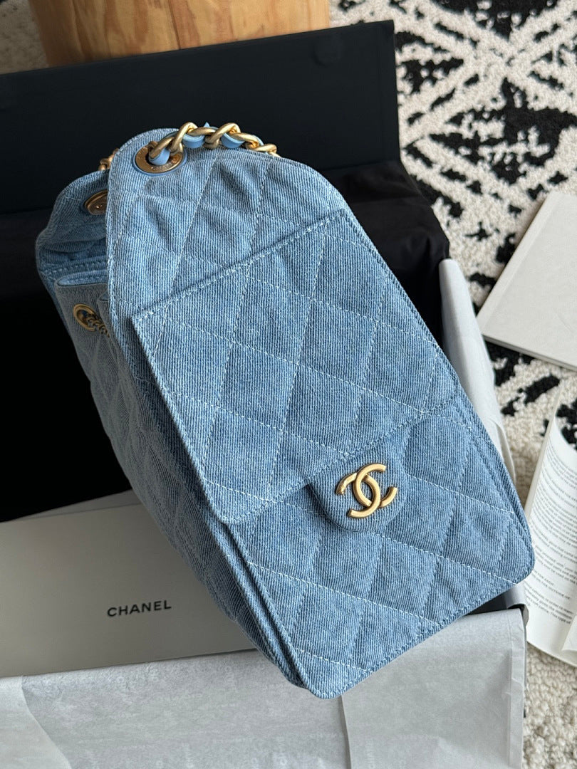 Bolsa Hobo  Chanel 25 Denim Small