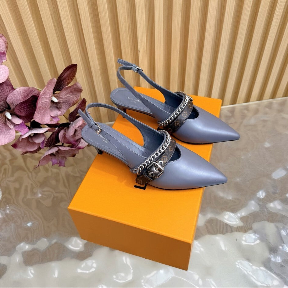 Louis Vuitton LV Vibe Slingback Pumps Gray