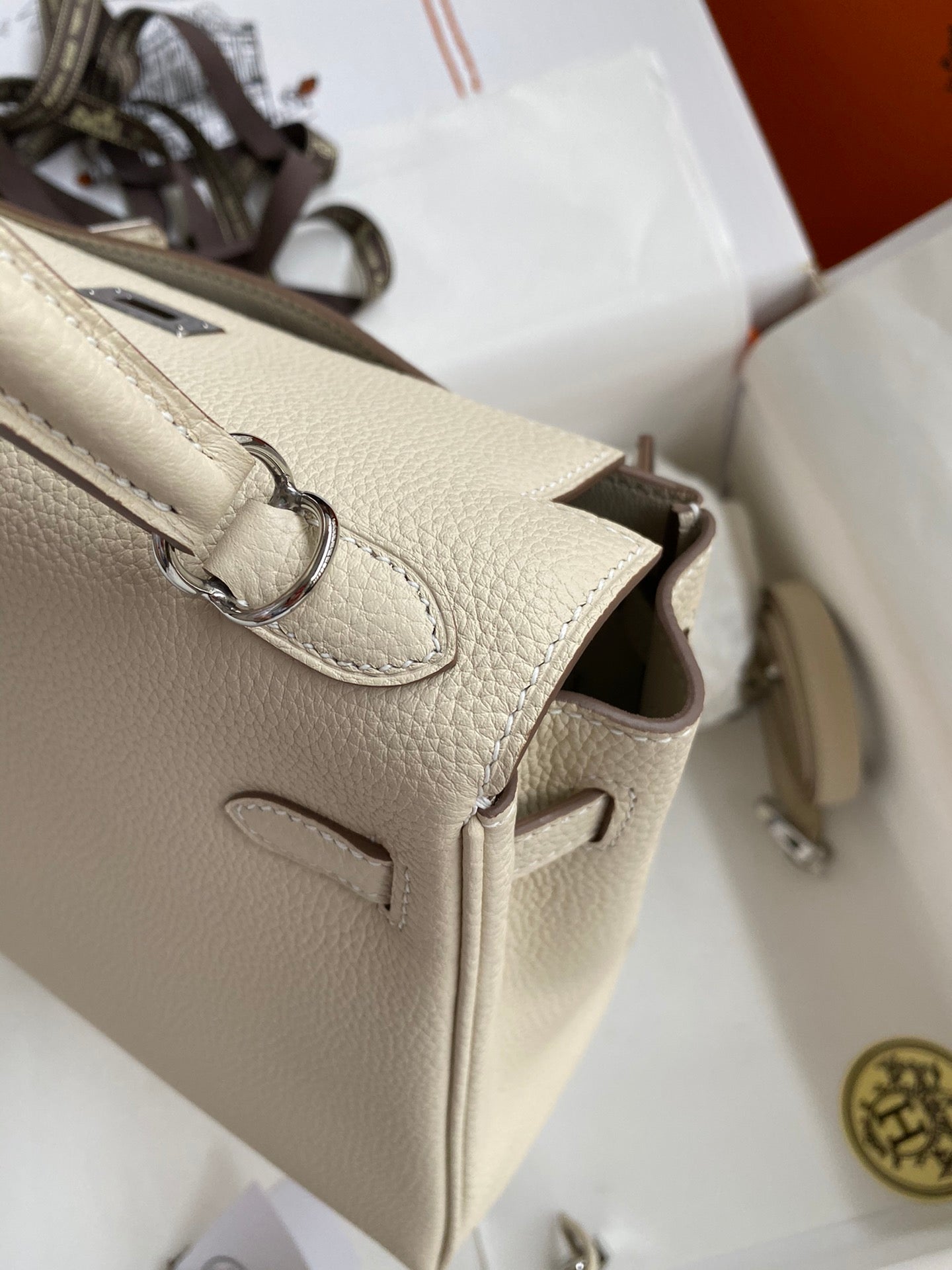 Bolsa Hermes Kelly Off White 25cm