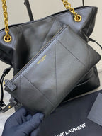 Saint Laurent Shopping Jamie 4.3 Quilted Bag Black Ferragens Douradas