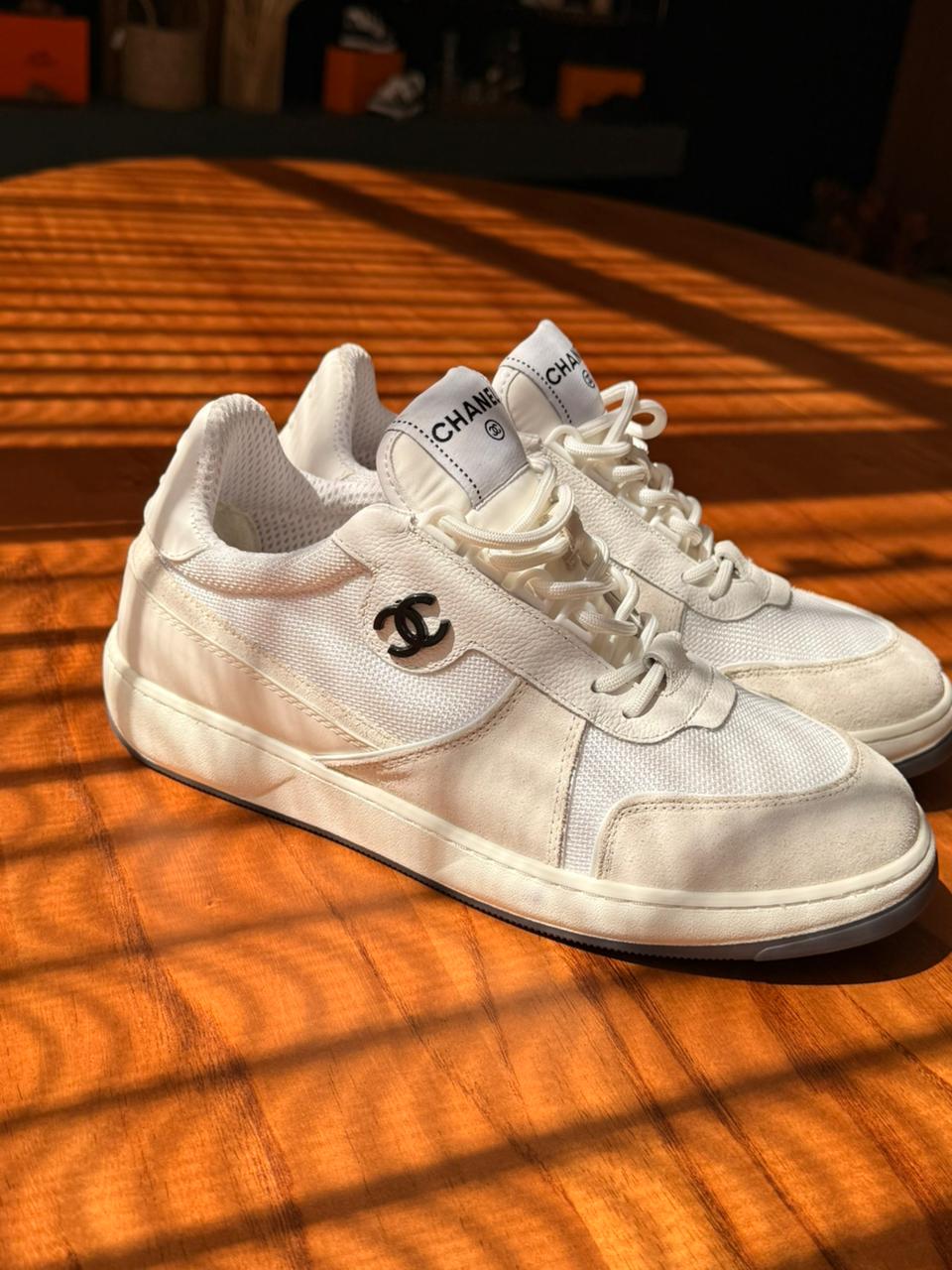 Chanel CC Logo White Sneakers