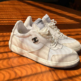 Chanel CC Logo White Sneakers