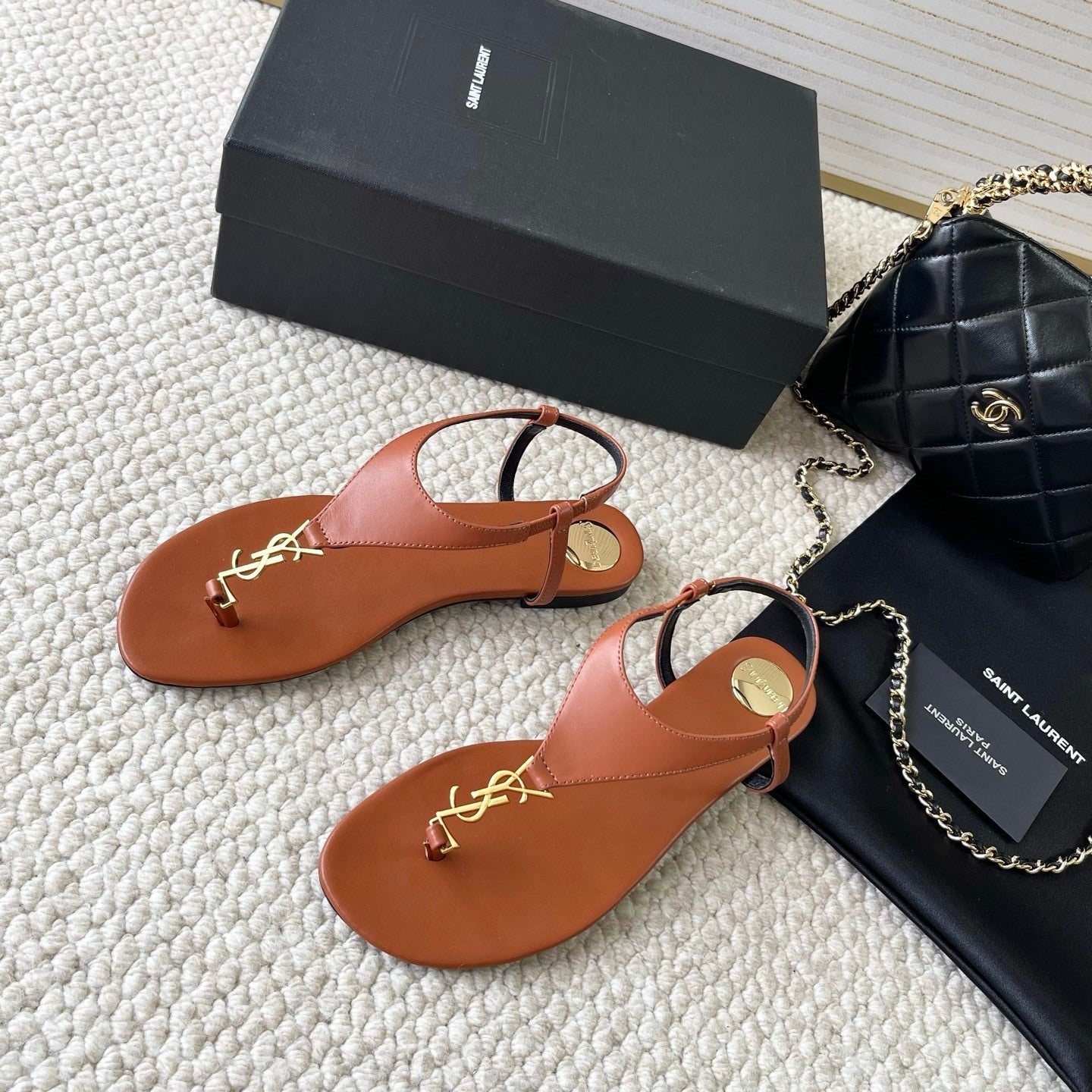 Saint Laurent Sandalia cassandra brown