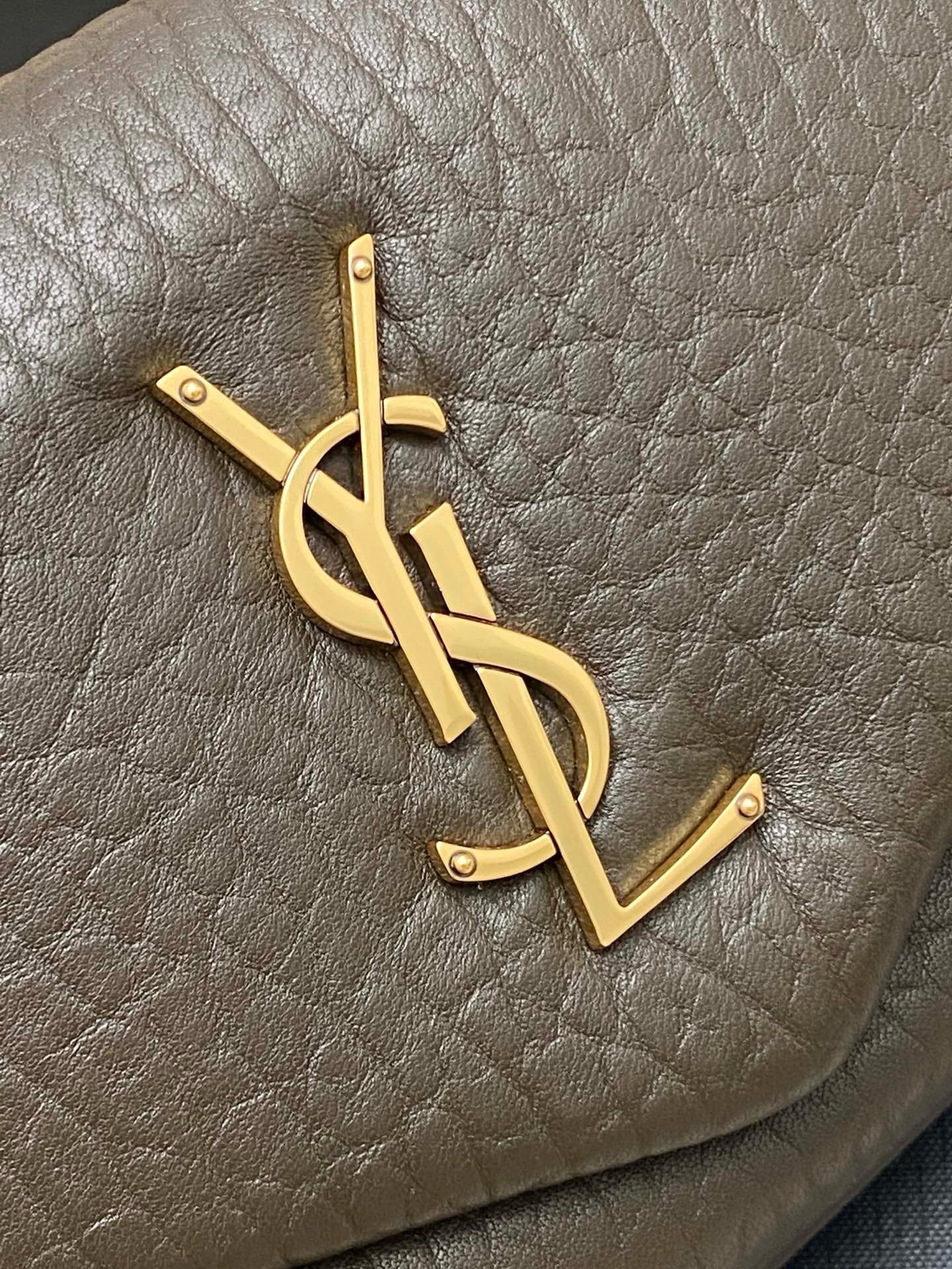 Yves Saint Laurent Calypso Lambskin Brown Ferragens Douradas