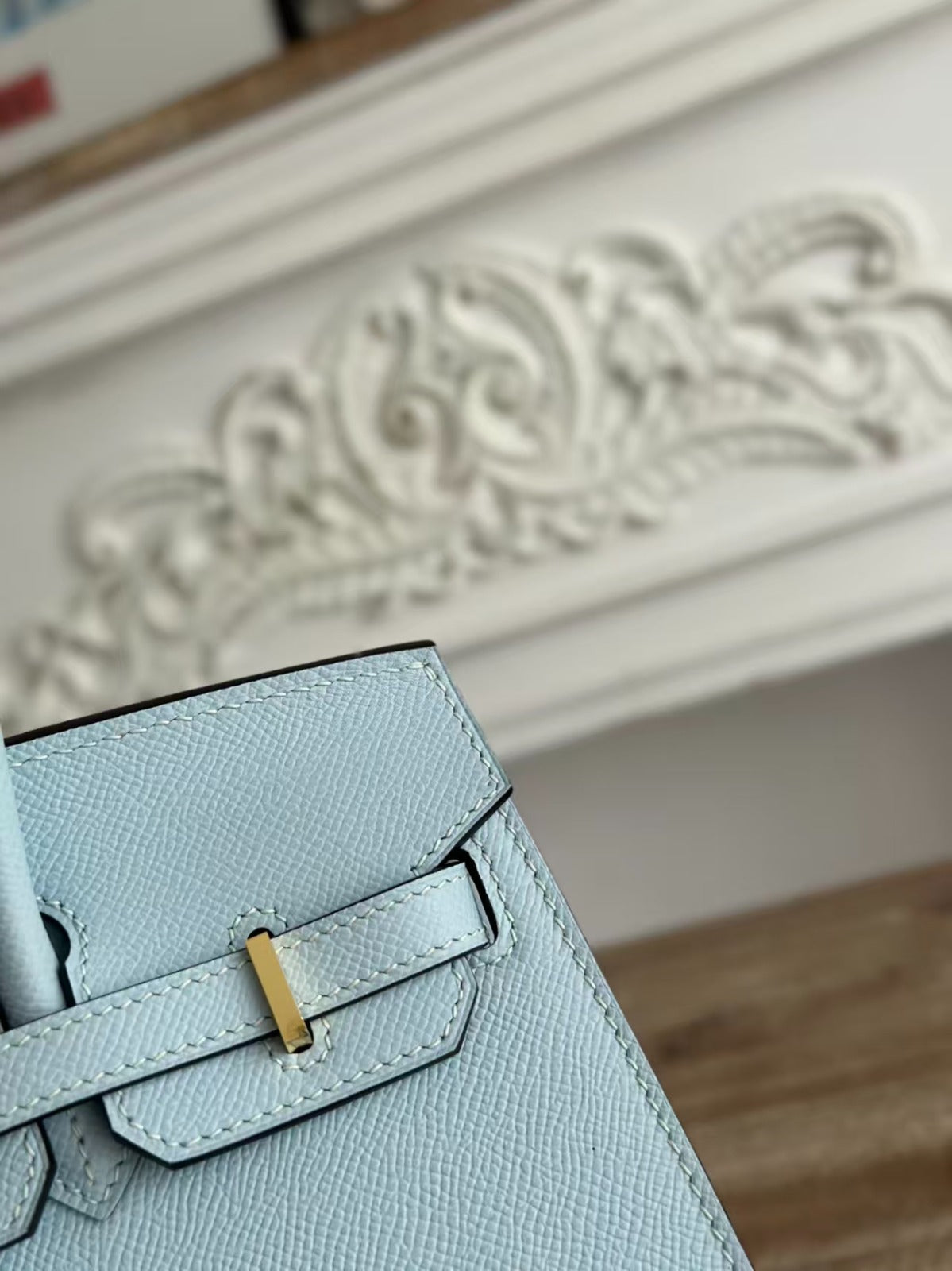 Hermès Birkin Bag Couro Blue Brume .