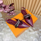 Louis Vuitton Vibe Slingback Flat Ballerina Wine