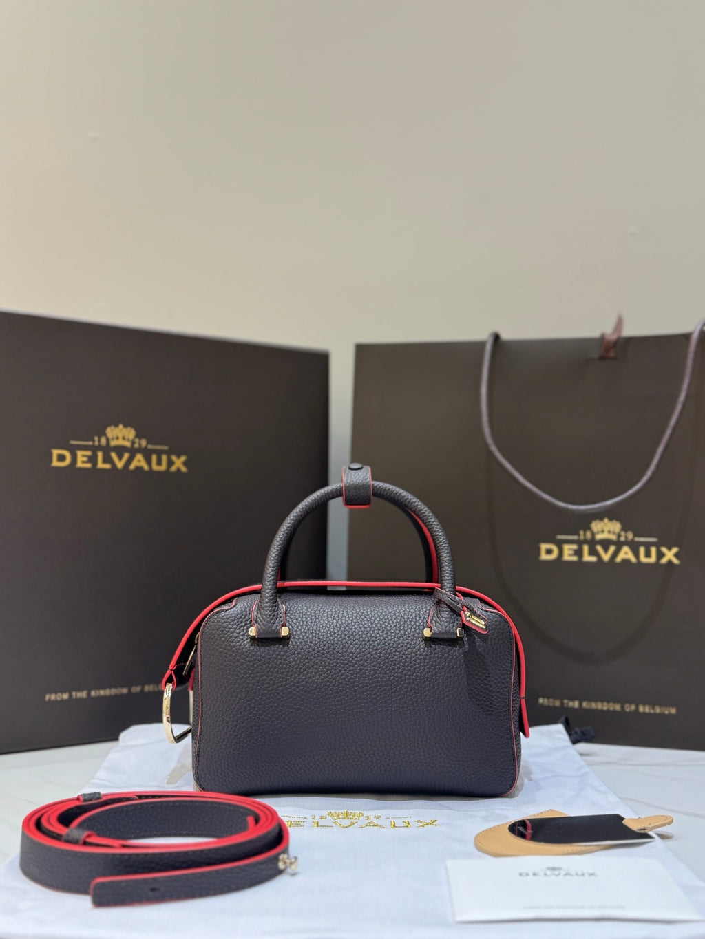 Delvaux Cool Box Mini Bohème Black / Red