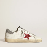 GOLDEN GOOSE GGDB White in leather with glittery red star