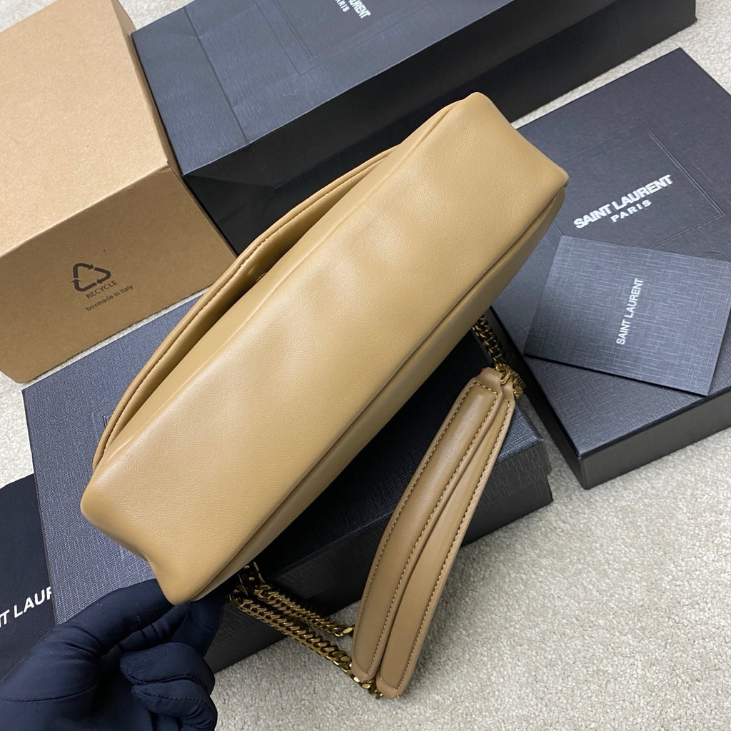 Yves Saint Laurent Calypso Lambskin Bege Ferragens Douradas