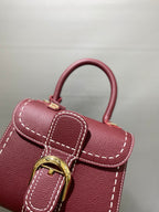 Delvaux Brillant Mini Leather Bag Bordô Ferragens Douradas