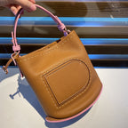 Delvaux Pin Mini Bucket Camel / Baby Pink